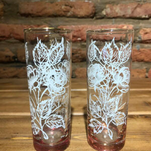 Decorative Red and White Vodka Glasses